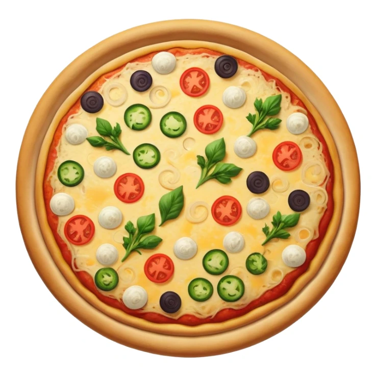 Whole cheese pizza with veggies on it  sticker