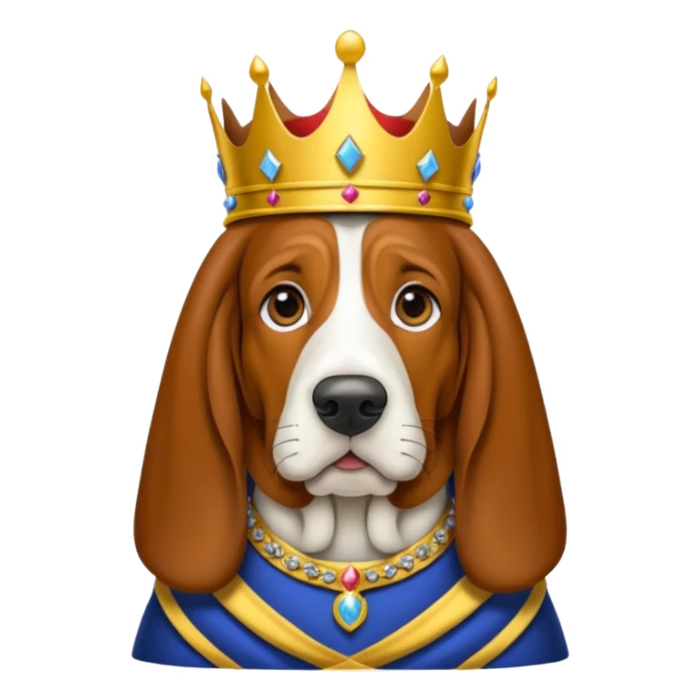 Basset Hound dressed as a king sticker