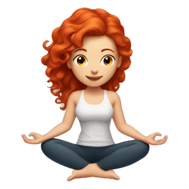 redhead girl with tattoos doing yoga sticker