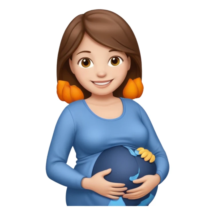 pregnant woman with brown hair sticker
