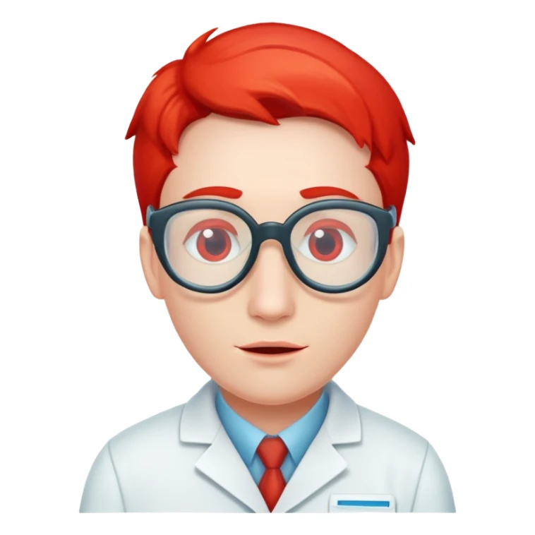 The character dorulabs is a red fish scientist sticker