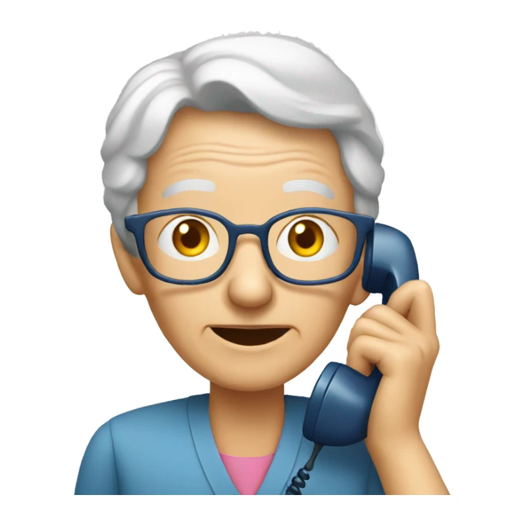 elderly person calling on the telephone sticker