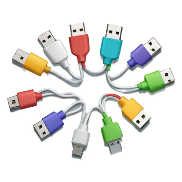 Bunch of unorganized charging cables sticker