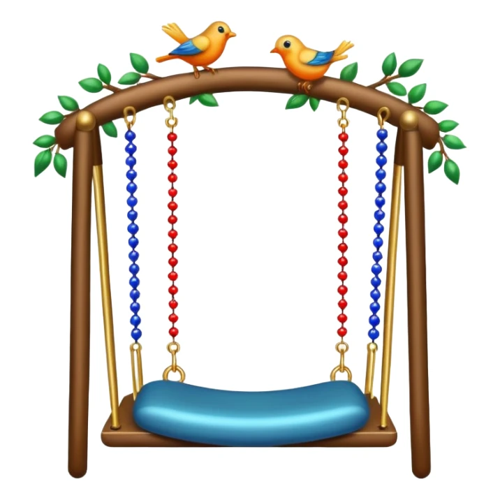 Swing with beads and bells for bird, birds wont sit right sticker