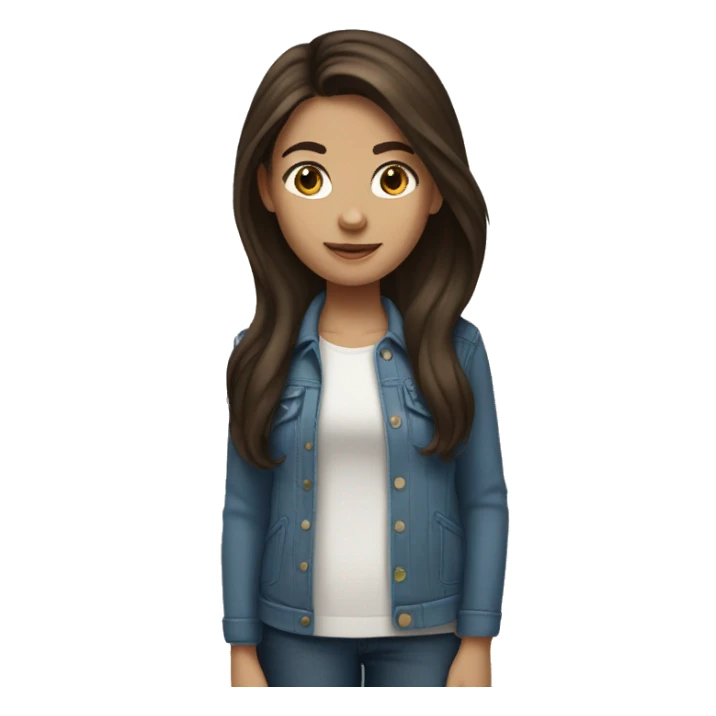 Brunette medium haired girl sticker