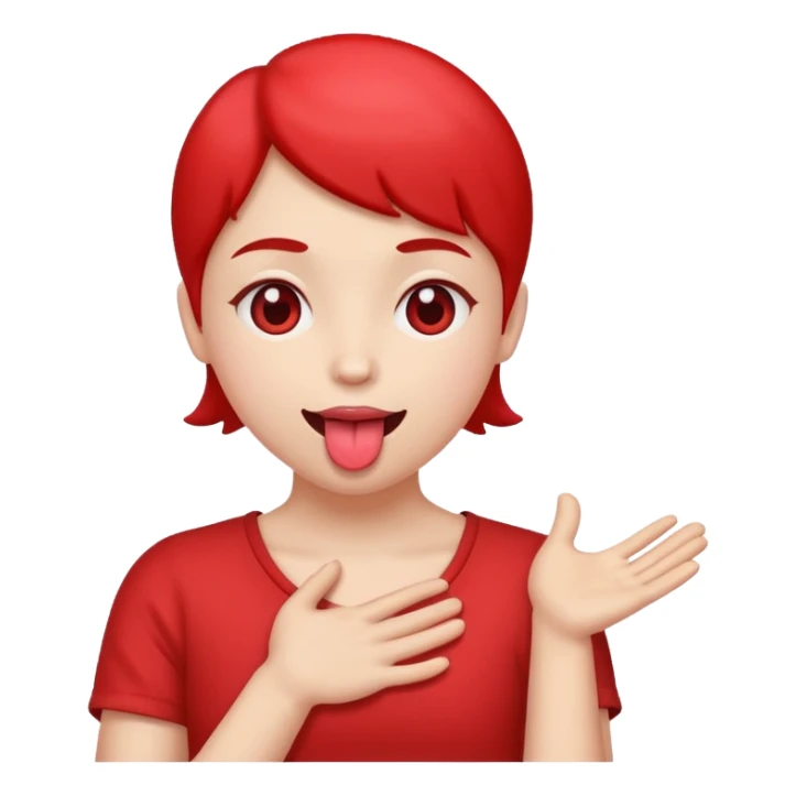 Heart eyes with tongue out and arms to the side sticker