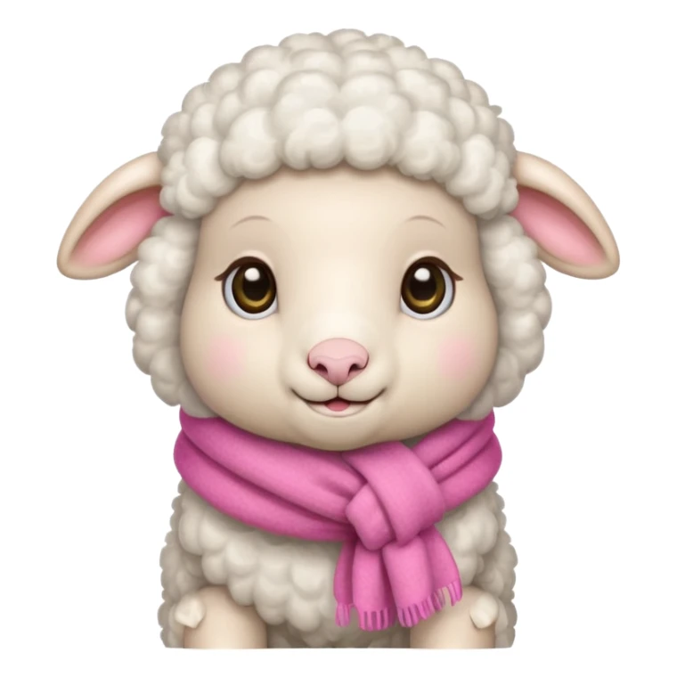 baby sheep with pink scarf sticker