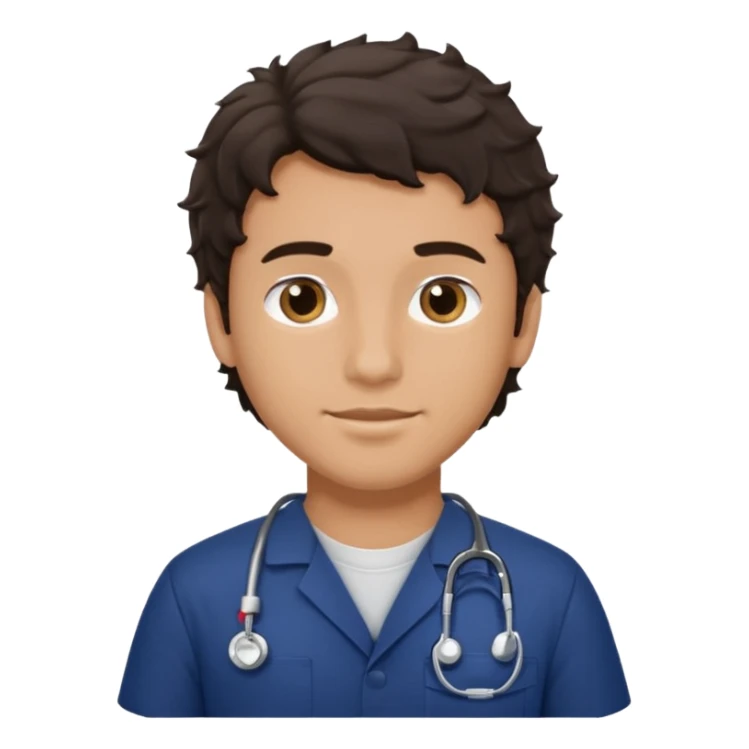 male dark brunette wavy hair navy scrub vet


 sticker