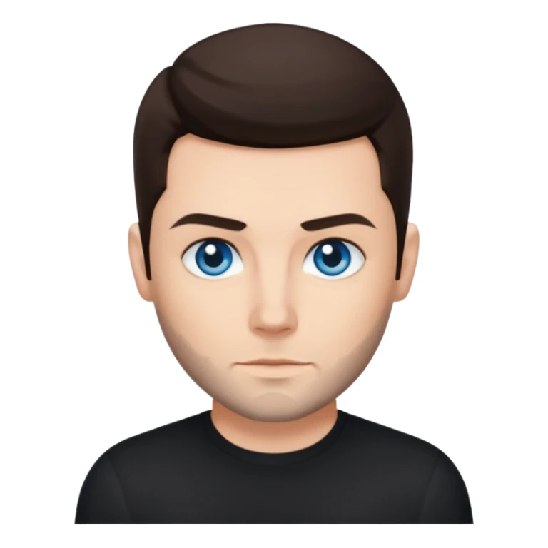 Shane Lynch with blue eyes, dark brown hair, black shirt sticker