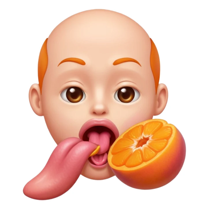 langue qui dépasse d'une bouche humaine ouverte et lèche un abricot sticker