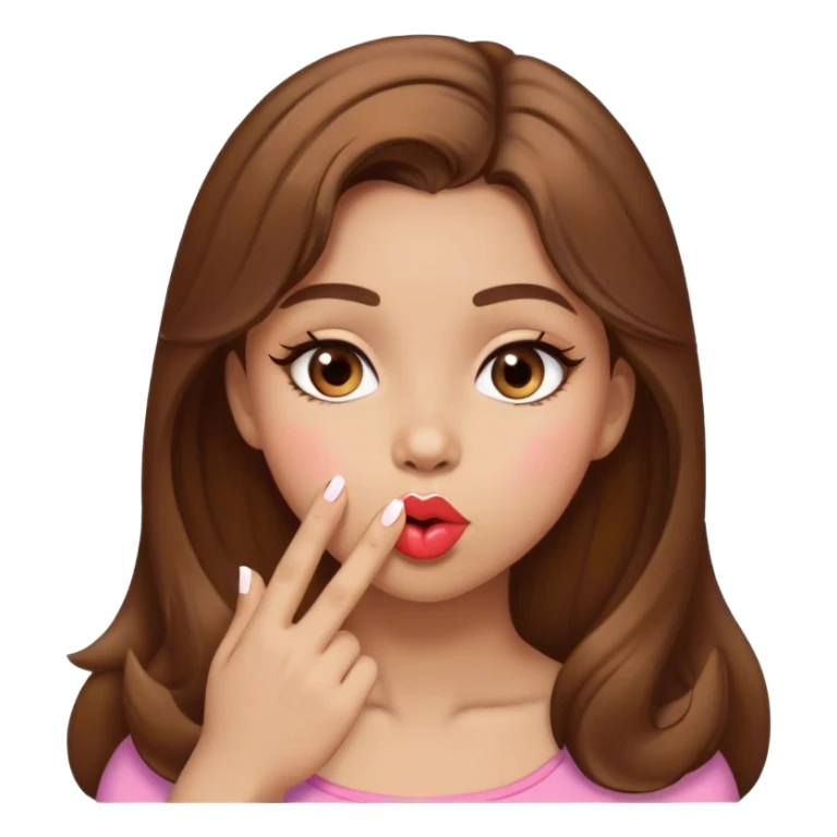 girl brown hair Blowing kisses  sticker