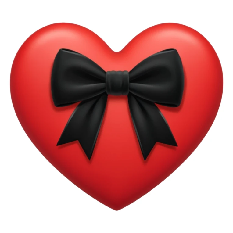 heart with black velvet bow sticker