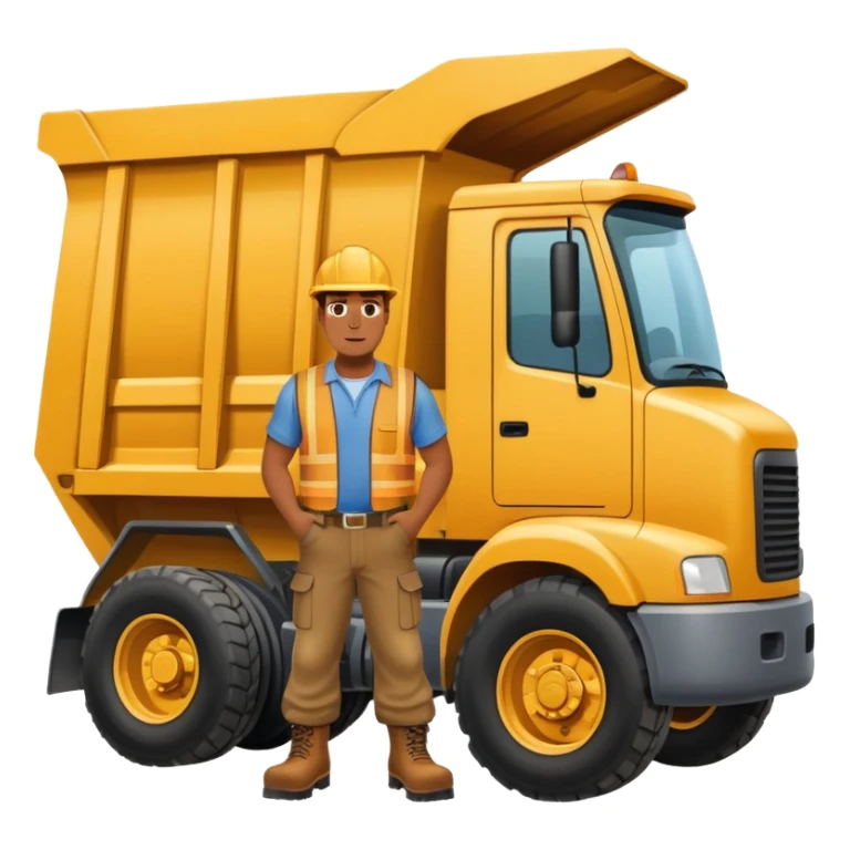Man with big booty standing in front of a dump truck  sticker