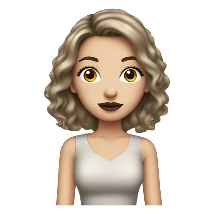 Brunette white girl with big lips and lashes sticker