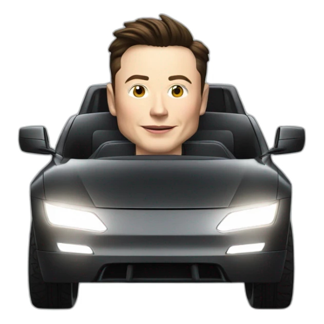 Elon musk riding in a Tesla cyber truck  sticker