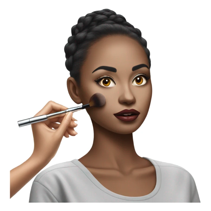 Hyper Realistic fashion model applying her make up sticker