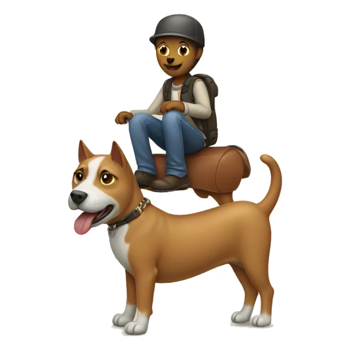 cat-riding-dog emoji  sticker