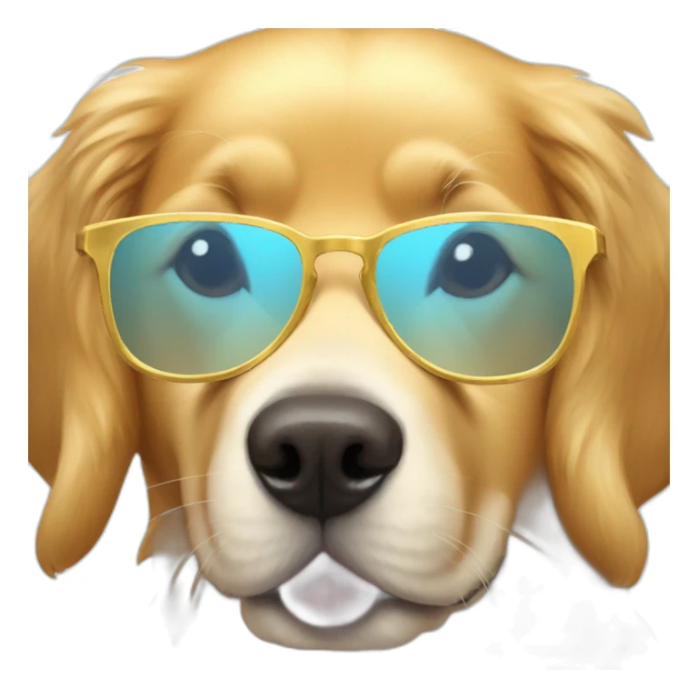 A golden retriever with glasses of water  sticker