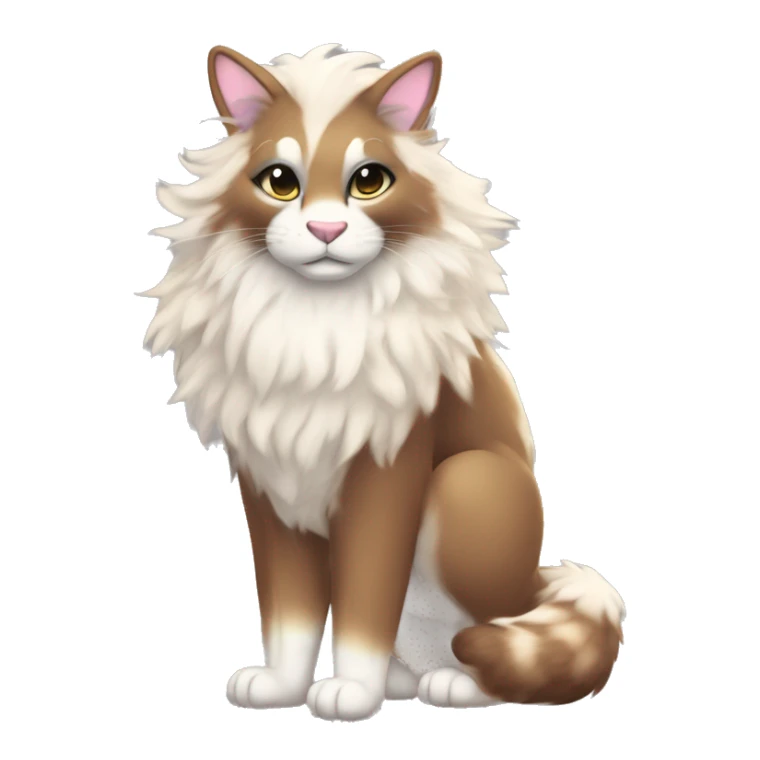 Furry, sparkle, iridescent, colorful, pastel, edgy, cool, fantasy beautiful, brown, beige, white, divine, godly, angelic, animal, anthro, full body, fursona, feline sticker