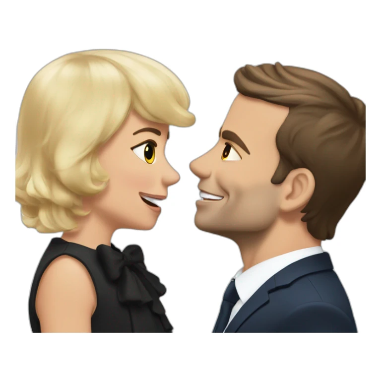 Macron qui fait un bisou à sa sticker