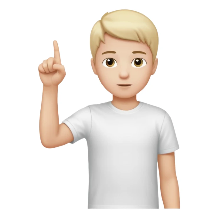 A boy poitning at someone next to him. Full body. Arm straight. sticker