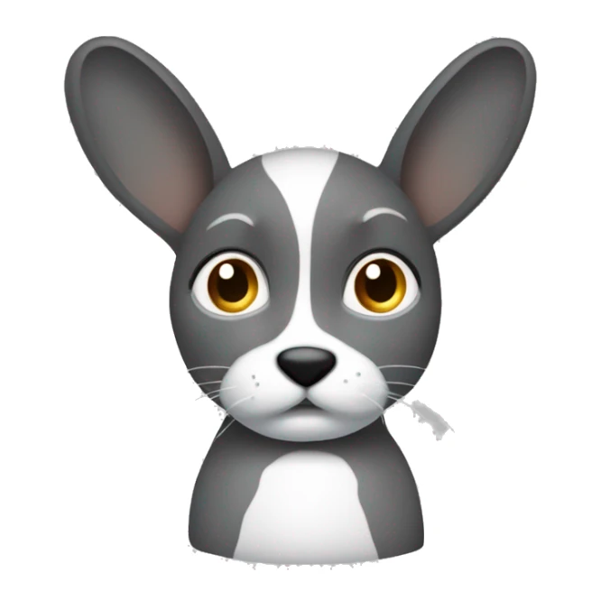 en grå kanin som håller i en morot med sina tassar sticker