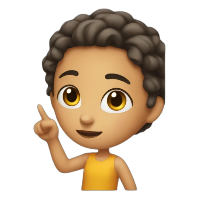 the girl looks in the mirror and points her finger at him. sticker