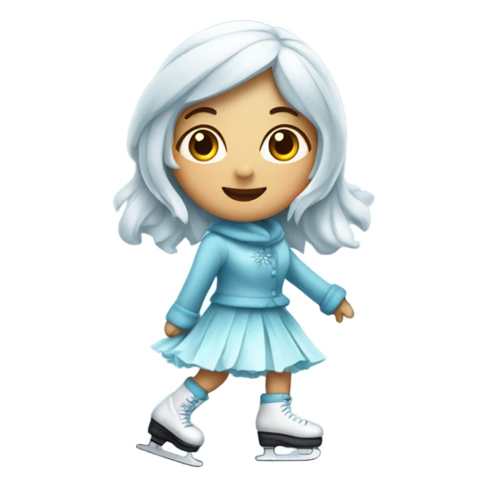 Niña patinando en hielo con traje especial  sticker