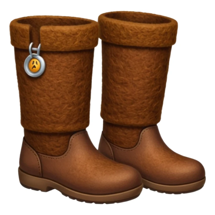 felt boots made of felted wool sticker
