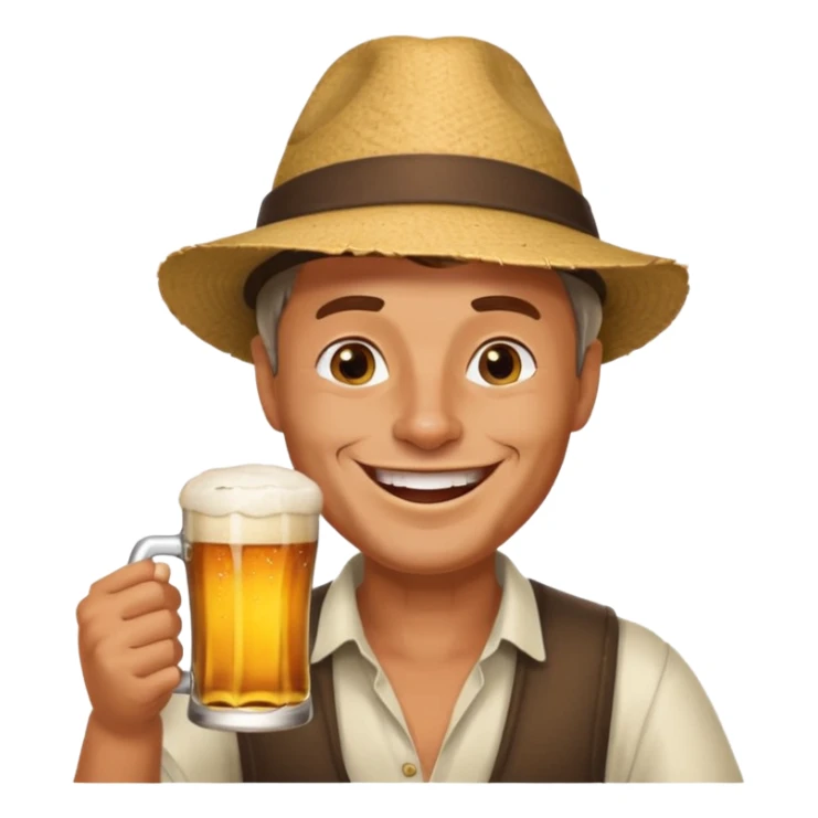drunk man with a glass of beer sticker