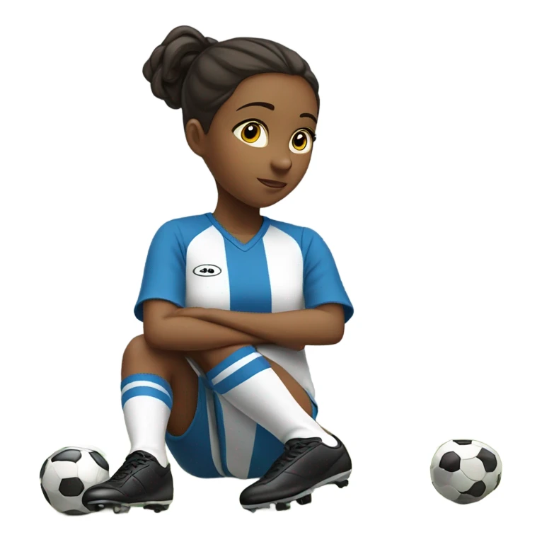 Girl playing soccer and chess sticker