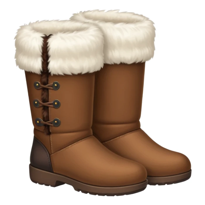 A pair of soft fur boots with contrasting darker cuffs.










 sticker