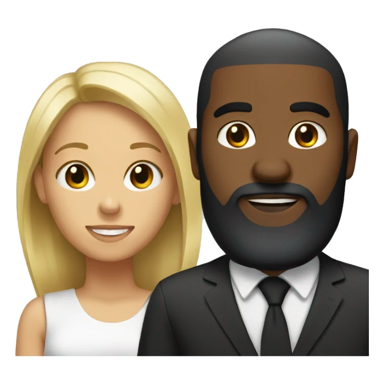 Black bearded man and short blonde black woman sticker