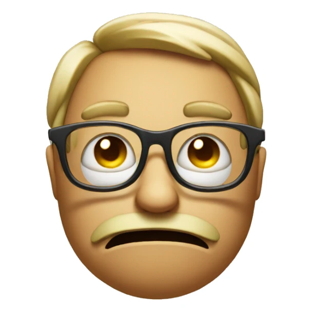  unamused face apple emoji with glasses sticker