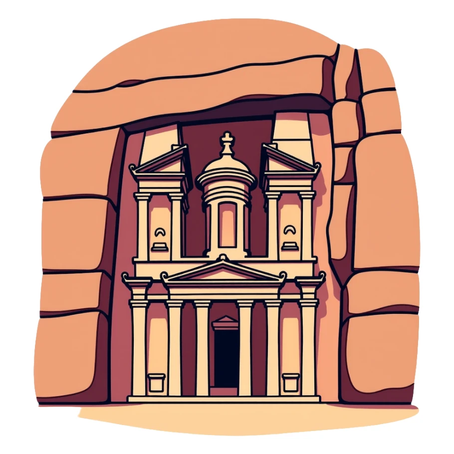 Petra Jordan Treasury building ancient rock-cut facade sticker