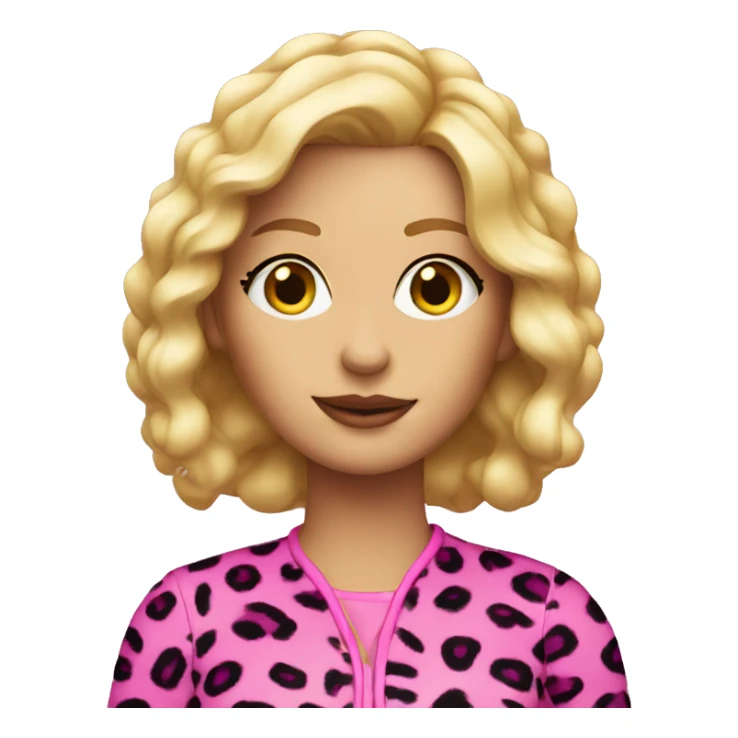 blonde woman in pink leopard outfit  sticker