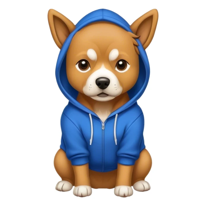 Dog wearing a Buffalo Hoodie sticker