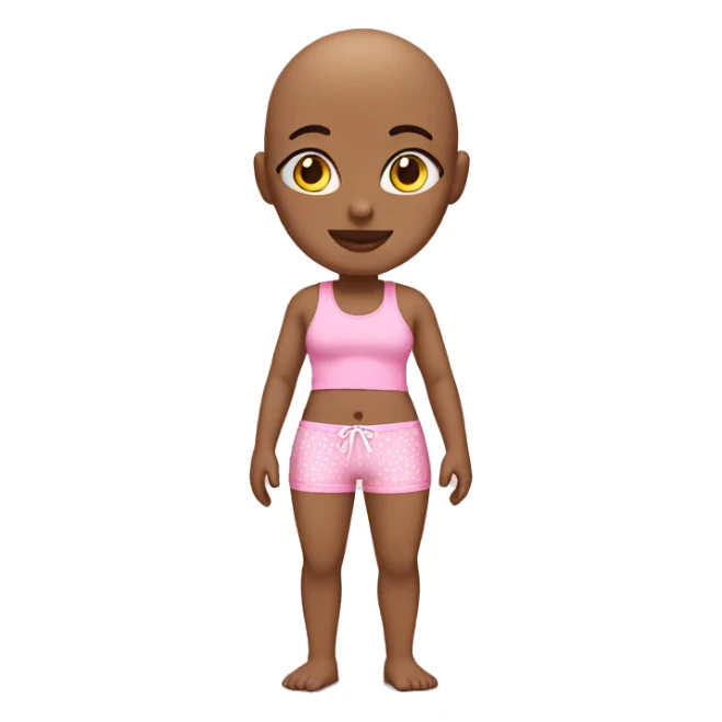 bald girl in pink boxers sticker