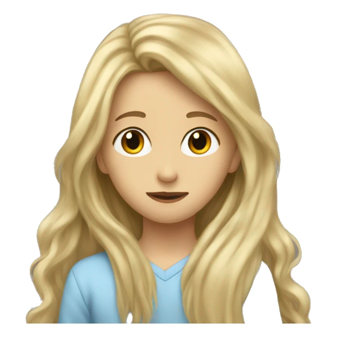 Long haired blonde girl kissing long haired brunette boy sticker