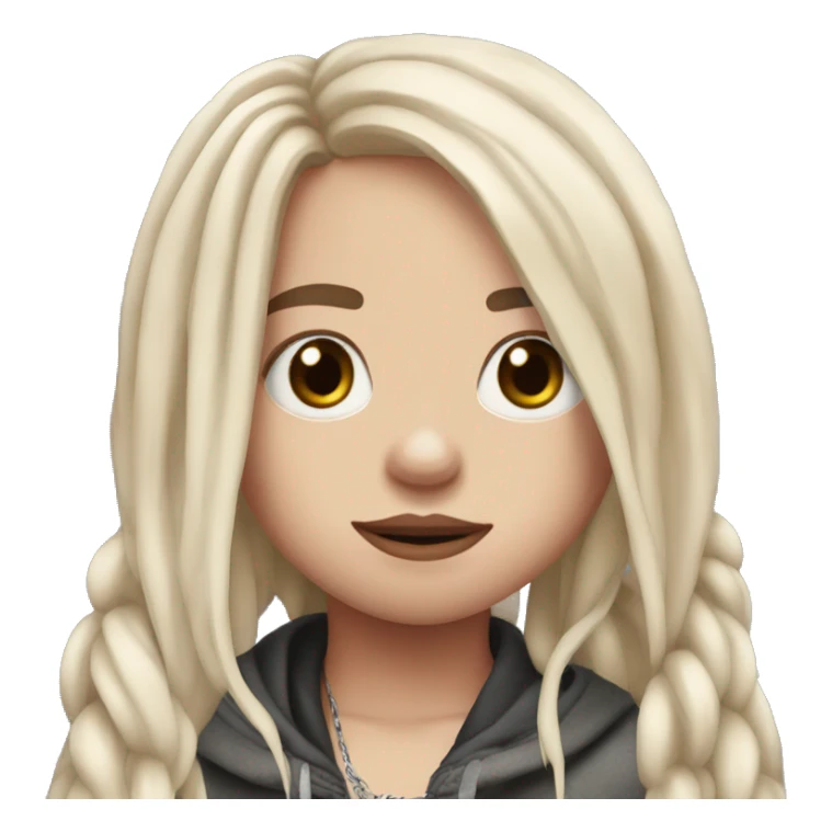 billie eilish with red root hairs and bandana sticker