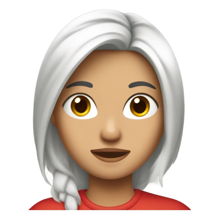 Chica blanca pecosa cabello rojo largo alta enojada sticker