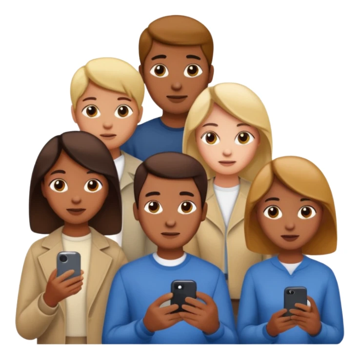 people searching something with iphone and people around sticker