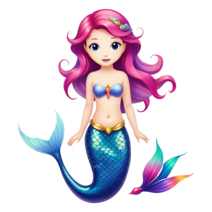 Mermaid fairy colorful tail sticker