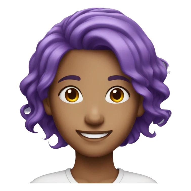 Purple hair girl smiling  sticker
