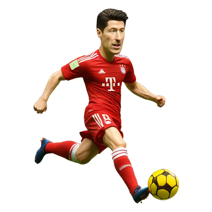 robert lewandowski kicking a football sticker