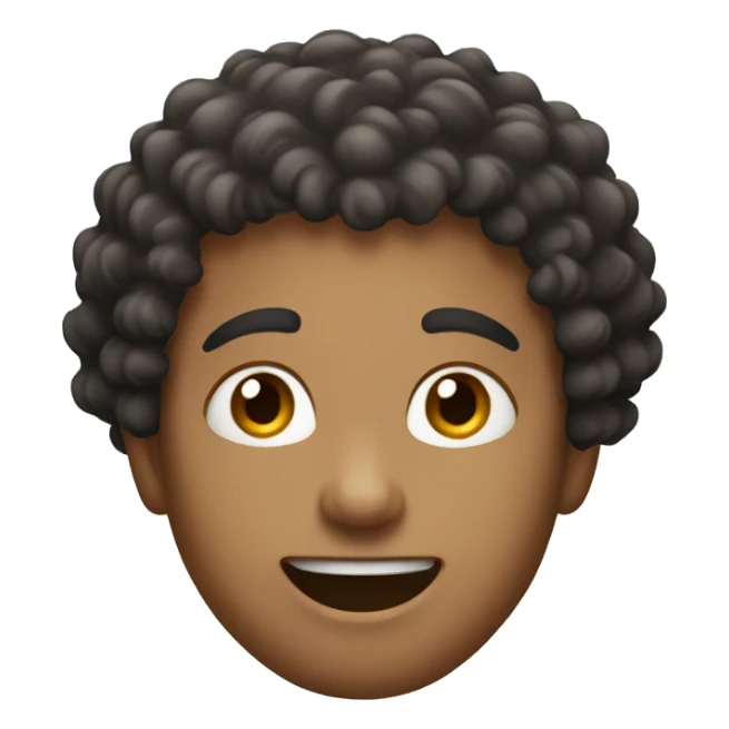 Mixed man curly hair mewing sticker
