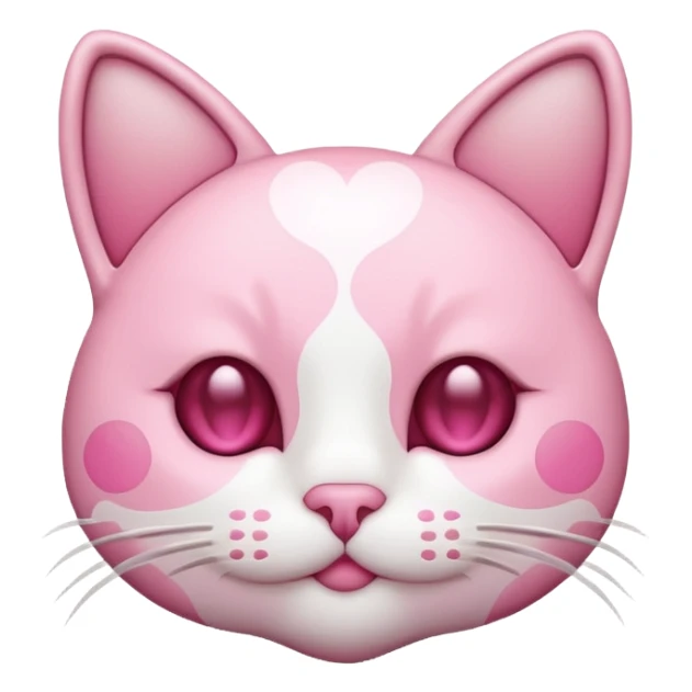 cat emoji formed completely by hearts and circles sticker