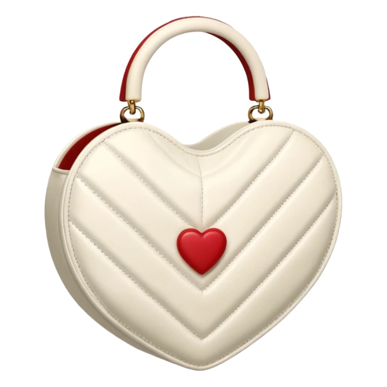 chanel heart shape bag white color bag sticker