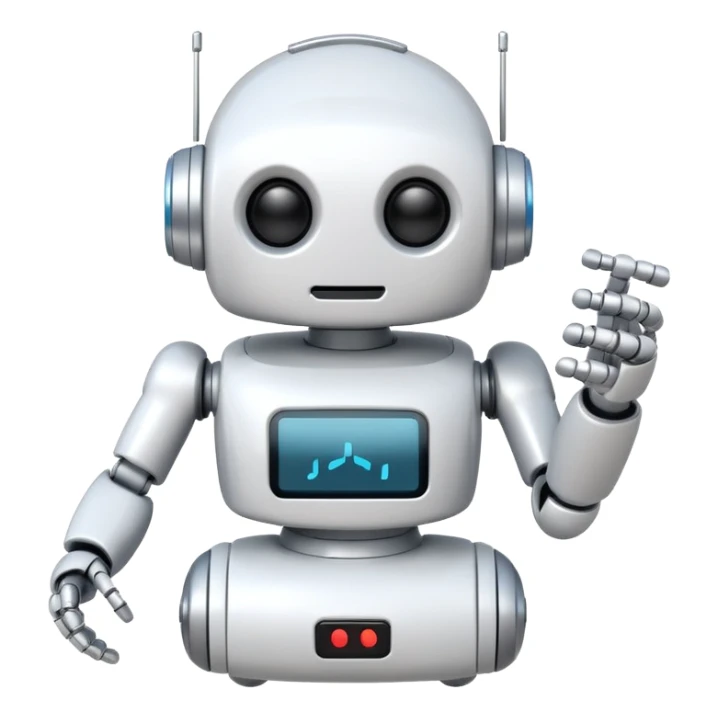 robot cartoon simple kid toy white innocent funny gudget chatGPT round adorable musical sticker