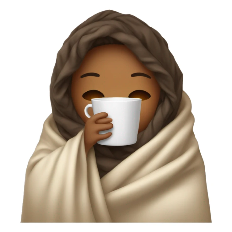 girl inside a blanket sipping coffee eyes closed sticker
